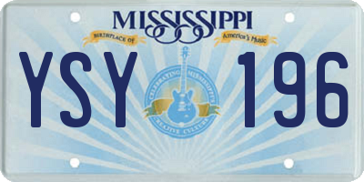 MS license plate YSY196