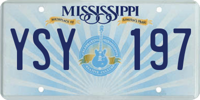 MS license plate YSY197