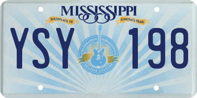 MS license plate YSY198