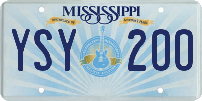 MS license plate YSY200