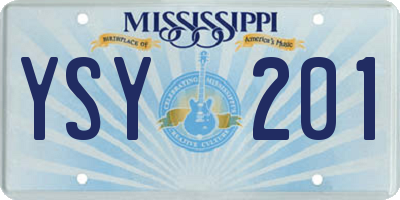 MS license plate YSY201