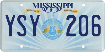 MS license plate YSY206