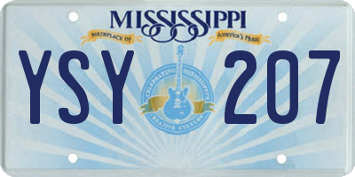 MS license plate YSY207