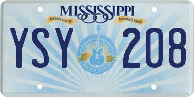 MS license plate YSY208