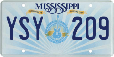 MS license plate YSY209