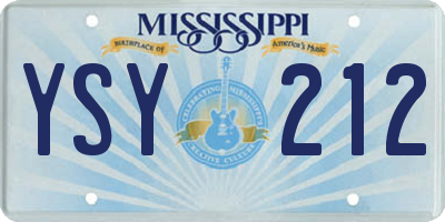 MS license plate YSY212