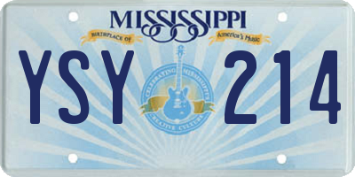 MS license plate YSY214