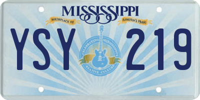 MS license plate YSY219