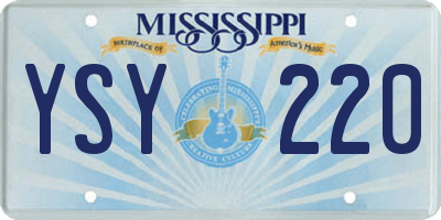 MS license plate YSY220