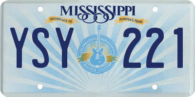 MS license plate YSY221