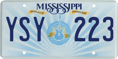 MS license plate YSY223