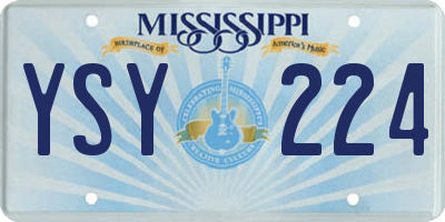 MS license plate YSY224