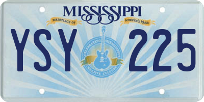 MS license plate YSY225