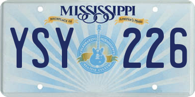 MS license plate YSY226