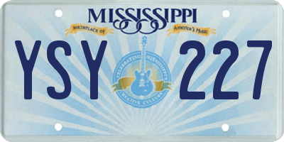 MS license plate YSY227
