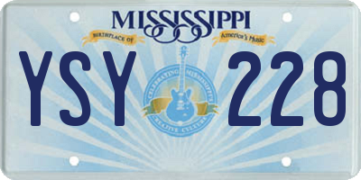 MS license plate YSY228
