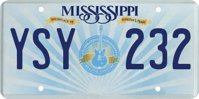 MS license plate YSY232