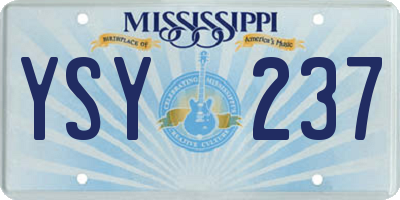 MS license plate YSY237