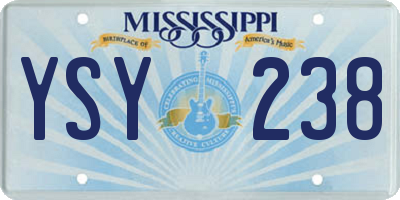 MS license plate YSY238