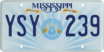 MS license plate YSY239