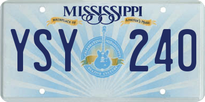 MS license plate YSY240