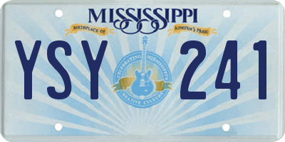 MS license plate YSY241
