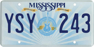 MS license plate YSY243