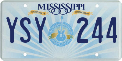 MS license plate YSY244