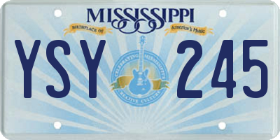 MS license plate YSY245