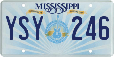 MS license plate YSY246