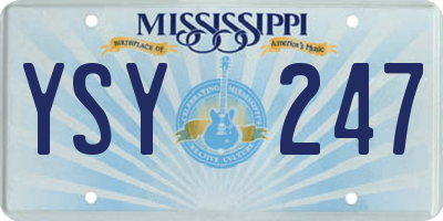 MS license plate YSY247