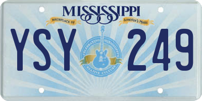 MS license plate YSY249