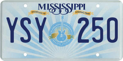 MS license plate YSY250