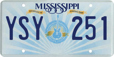 MS license plate YSY251