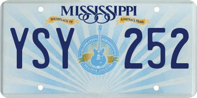 MS license plate YSY252