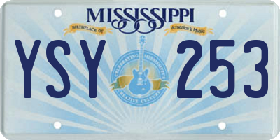MS license plate YSY253