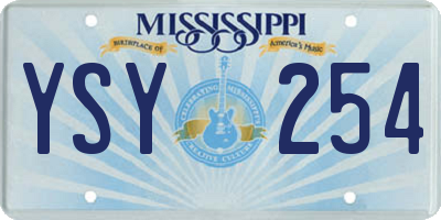MS license plate YSY254