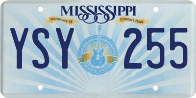 MS license plate YSY255