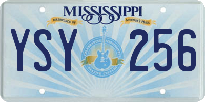 MS license plate YSY256