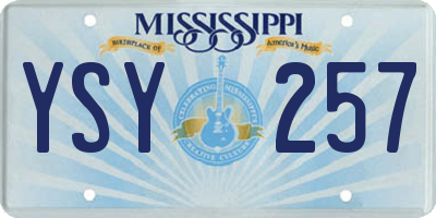 MS license plate YSY257