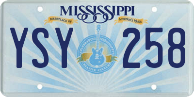 MS license plate YSY258
