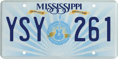MS license plate YSY261