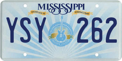 MS license plate YSY262