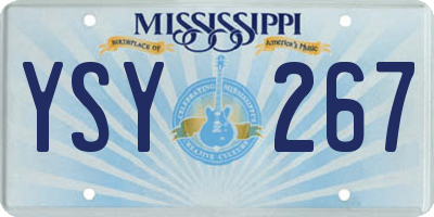 MS license plate YSY267