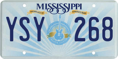 MS license plate YSY268