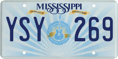 MS license plate YSY269