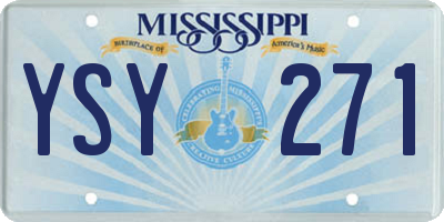 MS license plate YSY271