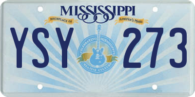 MS license plate YSY273
