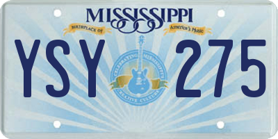 MS license plate YSY275