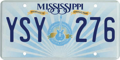 MS license plate YSY276